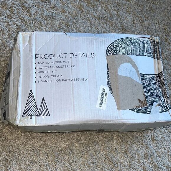 NIB Beautiful Christmas Tree Collar - Authentic 28" Cotton Rope Tree Collar Crea - Picture 1 of 10